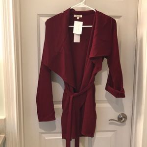 NWT. Burgundy Drapes Jacket size small.